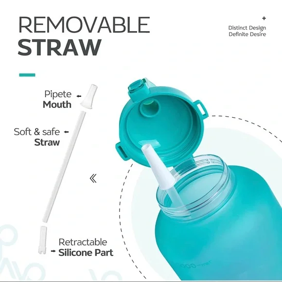 Water Bottle with Motivational Time Marker - Picture 4 of 6